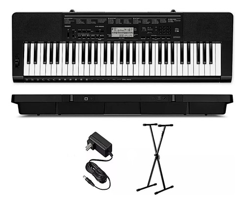 Teclado Organo Casio Ctk3500 Sensitivo De 5 Octavas 61 Teclas Polifonia De 48 Voces Con Dance Music Usb Midi Con Soporte