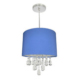 Lustre Pendente De Cristal Acrílico Cúpula 30x20 - Amanda Cor Azul Voltagem 110v/220v