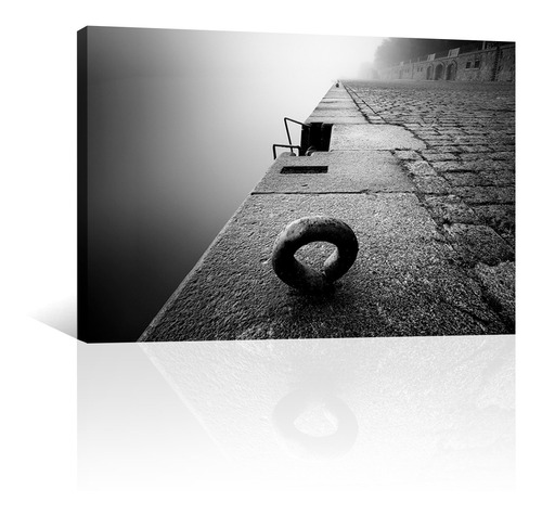 Cuadro Decorativo Canvas Blanco Y Negro Construccion Antigua