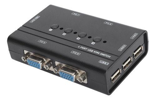 Selector De Conmutador Kvm Usb Vga De 4 Puertos Para Compart