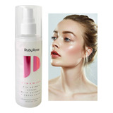 Fijador Maquillaje Shimmer Primer Spray Pink Gold Ruby Rose Tono Del Primer Pinkwish