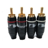 Conector Rca Nakamichi 24k. 8 Und (4 Rojos Y 4 Negros)