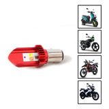 Foco Hiper-led Media Vuelta Blanco/rojo Para Moto Rmb