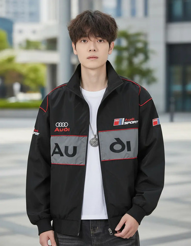 Chaqueta De Otoño De Carreras Vintage Bordada Para Audi F1