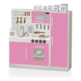 Mini Cozinha Princesinha Armário Infantil Rosa + Geladeira