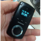 Celular Samsung E230l Flip Abre Pequeno Relógio Antigo Caixa