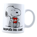 Taza Blanca Snoopy Antes Y Despues Del Café 