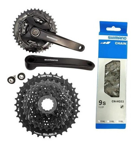 Kit Shimano 3x9 K7 Hg200 Corrente Hg53 Pedevela Altus 26 E29