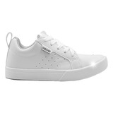 Zapatillas Blanca Clasica Escolar Urbana Ecocuero Livianas