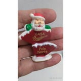 Miniatura Boneco Papai Noel Com Plaquinhas Da Bauducco 5cm