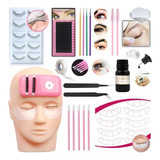Kit De Practica Pestañas Pelo X Pelo Maquillaje Con Cabeza