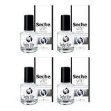 4 X Base Unhas Seche Vite Dry Fast Top Coat Secagem Rápida