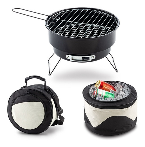 Bbq Grill Con Nevera Lonchera Metalico Con Parrilla Asados 