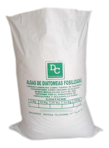 Tierra De Diatomeas Diatomita Bulto De 25 Kg, Envío Gratis