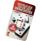Juego Domino Doble 6 En Caja Metálica 28 Fichas Color