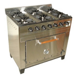 Cocina Industrial 6 Hornallas Con Horno Refractario A Gas Eg