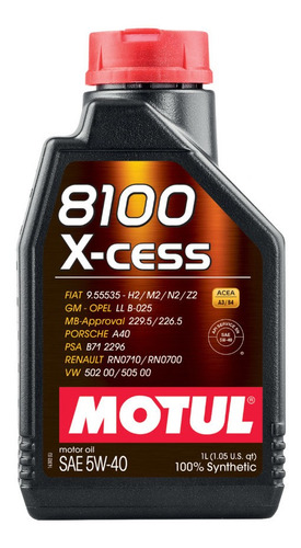 Aceite Sintetico Motul 5w40 8100 X-cess 1 Lt Bmw Mercedes Vw