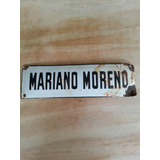 Cartel Enlozado Mariano Moreno 20 X 6 Cm