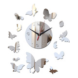 Reloj De Pared Moderno Mariposa Decorativa Diy Espejo