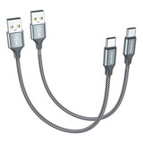 [paquete De 2, 1 Pie] Cable Usb Tipo C Corto, Cargador Usb-c