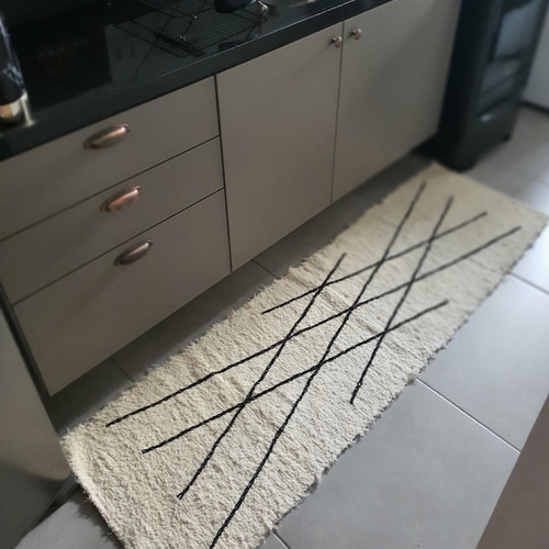 Tapete Passadeira Boho Bordado Lavável 1,80x0,55m 