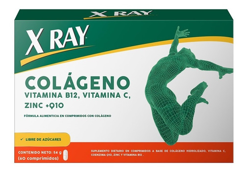 X Ray Colágeno Vitamina B12 Vitamina C Zinc Y Q10 60 Comp