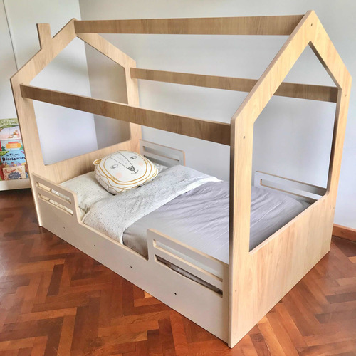 Cama Casita Montessori Melamina 1,40 X 0,80 Infantil