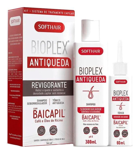 Kit Bioplex Soft Hair Antiqueda Revigorante Shampoo Seborreg