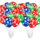 25 Bexigas Balão N9 Decoração Super Mario Festa Aniversário