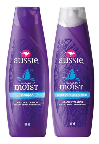 Kit Aussie Moist Shampoo 180ml + Condicionador 180ml