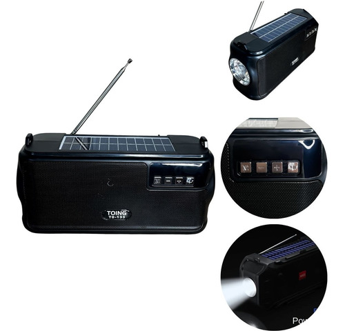 Radio Solar Bluetooth Usb Radio Linterna, Carga Automatic 