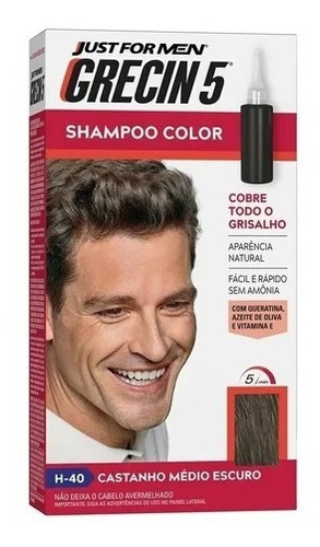 Grecin 5 Shampoo Color H-40 Castanho Medio Escuro Envio 24h