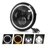 Farol Led 7 H4 Angel Eye Fusca Combi Jeep Wrangler