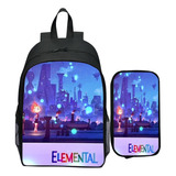 Nueva Mochila Crazy Element City Elemental Estampada Con Dib