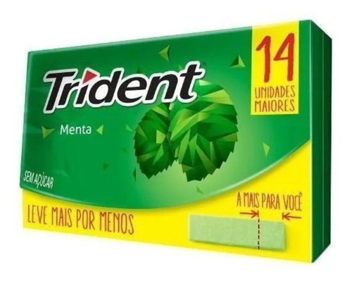 Chicle Trident Fresh Loot Intense 14 Gomas Menta Importado