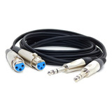 Cable Dos Trs  A Dos Canon Xlr Hembra Low Noise Hamc 5mts