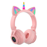 Auricular Unicornio Infantil Bluetooth Niños Luces Rgb