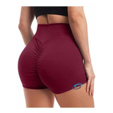 Short Licra Deportiva Gym Yoga Sexy Levanta Pompa Plisado Ms