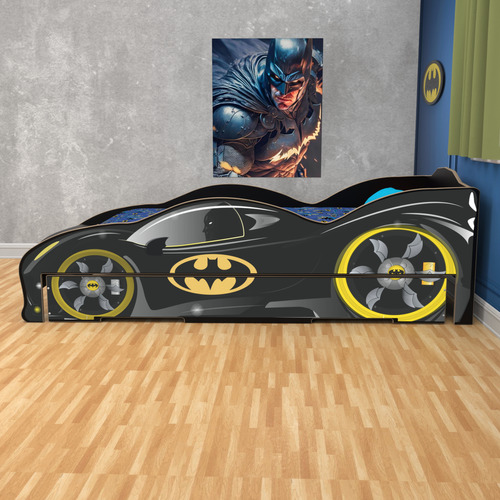 Cama Infantil Auto Batman 1 Plaza Y 1/2 - 90 Cm