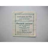 Antiguo Programa Conservatorio Del Plata - Makaroff / 1933