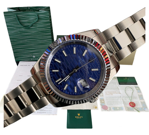  Reloj Rolex Date Just Azul 40mm Automatico Zafiro