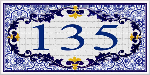 Azulejo Português Numero Casa 20x40cm Melhor Preço