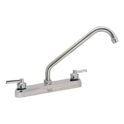 Llave Mezcladora Doble Comando Rugo Fregadero 8-i Latón Cromada Cromo Cromado