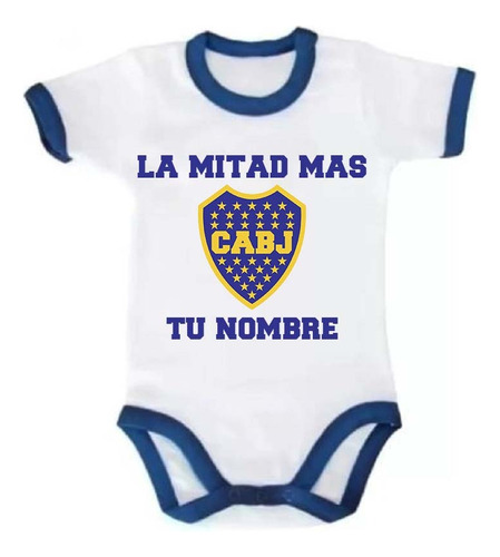 Body Bebé Boca Juniors Diseños Personalizados Con Nombre