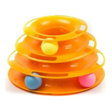 Torre Toy Cats Play Alone De 3 Niveles, Color Naranja