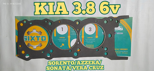 Empacadura Cmara Kia Sedona Sorento 3.8 Sonata Azzera 3.3  Foto 2