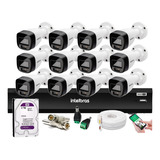 Kit 12 Cameras Intelbras Full Color Dvr 16 Imhdx 3116 Hd 2tb