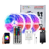 Tira Led Rgb 15m Luces Led Multicolor Con Sensor De Soni [u]