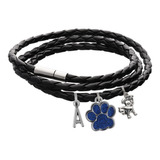 Pulsera Huella Perrito Brazalete Dije Huella Azul Letra Moda