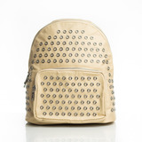 Mochila Urbana Tachas Nude Beige Juvenil Grande Impermeable